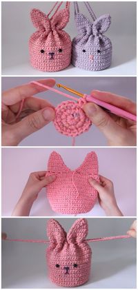 For today’s tutorial we have decided to share some creative project with you. We are going to learn how to crochet a beautiful, adjustable bunny pouch bag.