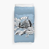 A smooth sea never made a good sailor. Get inspired with this typographic duvet from Redbubble. #homedecor #decor #nautical #beachhouse #duvet