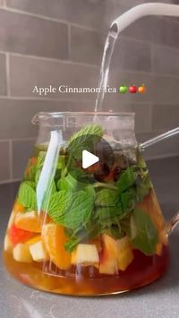 supply food 🍏 on Instagram: "Cinnamon Apple Tea!😍✨🫶

By @healthymoodsf

This is one of my go-to recipes - it’s cozy, delicious, and perfect for winter nights.

🍏🍎 Ingredients:
1 L boiling water
1/4 - 1/2 orange, roughly chopped
1 apple, chopped
3 cinnamon sticks or 1 tsp cinnamon
Handful of fresh mint
2 teabags or 2 tbsp loose tea of choice (I used black and basil tea)
2 tsp honey

Chop up the apple, slice an orange, and add them to the teapot. Then add mint, cinnamon, honey, and tea. Pour boiling water, cover with a lid, and let it steep for 10 minutes. Enjoy! ♥️

...................
#drink #food  #foodie #delicious #healthyfood  #apple #eat #calories #tea #fruit"