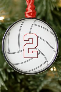 A fantastic customizable Christmas ornament for volleyball players and fans! Just click "Personalize this template" and type any volleyball player's jersey number (or other text, like initials) in the custom text box. These make a wonderful Christmas gift and stocking stuff for volleyball lovers (both indoor and beach volleyball), and can be displayed proudly on the Christmas tree to enjoy for many holiday seasons to come!