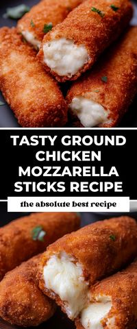 These Best Ground Chicken Mozzarella Sticks are a must-try! Crispy on the outside and cheesy on the inside, they’re perfect for game day snacks or a fun family dinner that everyone will enjoy!