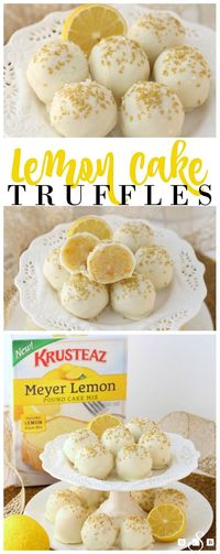 Lemon Cake Truffles - Butter With A Side of Bread #MyKrusteaz