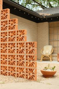 Our most popular breeze block, Petalo combines privacy and ventilation with a radiating geometric design, inspired by motifs found in central Mexico. Design by Howdy Vintage. #patio #breezeblock #petalo #mexico #handmade