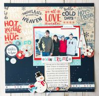 Wintertime scrapbook layout by Tya Smith featuring the "Celebrate Winter" collection by #EchoParkPaper