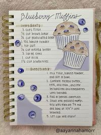 Recette de blueberry muffins, style scrapbooking  Recette d’automne  Creer par petypem #recipe #recette #muffins #muffinrecipes #automne #fall #fallrecipes