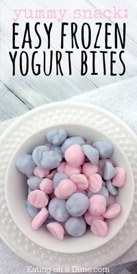 Today we have a fun and easy snack idea for your kids. These Frozen Yogurt Bites are so fun and so easy even the kids can make them! #sponsored