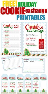 free holiday cookie exchange printables. I want to have one of these this year.