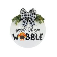 Fall Welcome Sign Gobble You Wobble Funny Thanksgiving Fall Wooden Wreath Hanging Decoration For Outdoor Outside Porch Turkey Front Door Decor Material: Wood Color: as the picture shows, (Due to the difference between different monitors, the picture may have slight color difference. please make sure you do not mind before ordering, Thank you!) Package weight: 258g Package size: 30x32x3cm,(Please allow 1-3mm error due to manual measurement. please make sure you do not mind before ordering.) Size: