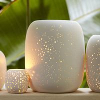 Constellation Pierced Ceramic Candleholders