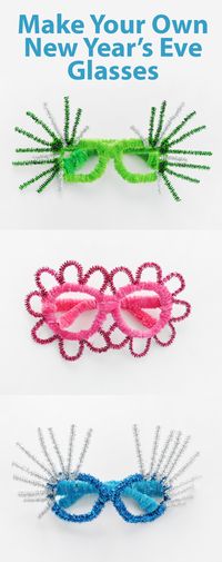 Make your own glasses for New Year's Ever with pipe cleaners! | #kidscrafts #newyearseve #newyears