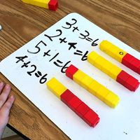 we’re still decomposing numbers! Here’s simple, paperless activity you can do with your students. Sort your cubes so there are only 2 colors. Then have students come up with ways to decompose a number by building it and writing an equation. Fun, hands-on and very educational!