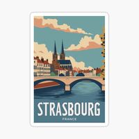 "Strasbourg France Travel Art Emblem" Sticker for Sale by KrisSidDesigns | Redbubble