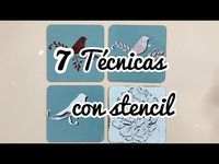 7 técnicas con stencil - con receta casera de pasta de relieve. - YouTube