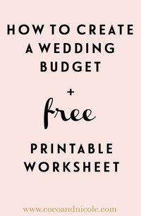 We've got tips to help you create your wedding budget and the budget breakdown. Plus, we've included a free printable spreadsheet!