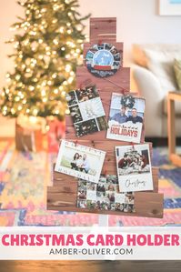 For a festive way to display your holiday cards, make a DIY Christmas card holder with cedar planks from CedarSafe. #Christmas #DIY #cedarplanks