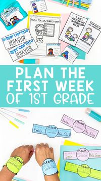 Discover easy activities and lesson plans for the first week of first grade! From read-alouds to crafts and scavenger hunts, we've got you covered. Click here to learn more! The back to school season is ready and planned when you use our first week of school plans for 1st grade. Your 1st graders will love the variety of activities and you will love how easy it is to plan!