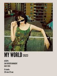 minimal aesthetic polaroid mini album poster for my world - the 3rd mini album by aespa tabloid ver