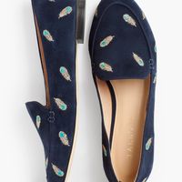 Ryan Keeper Loafers - Embroidered Peacock Feathers | Talbots