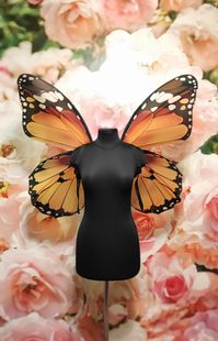 "Insanely beautiful fairy wings, monarch buttefly. Perfect for a party. Wings for adults The wings impress with their size, you will not go unnoticed. These wings will make you stand out from the crowd. Wing size Height 100cm(39.3\") Width 80cm(31.4\"). The wings are very lightweight and have a wire frame, making them easy to fold. Wings are held with a strong tape, which is fastened together with fastex The wings are very light and collapsible, the holder is removed and each wing is removed sep