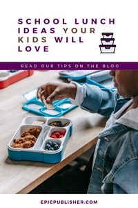 School has been in session for a few months now and this is when the lunch slump happens! Are you in a rut with what your kids bring to school for lunch? Over on my blog at the Epic Publisher website, I share some school lunch ideas that your children will love! Get them involved in planning out some new lunch ideas. Comment below on what you think your kid will love best!