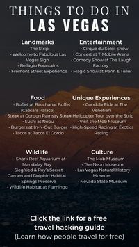 If you are going to Las Vegas here is a list of things to do in Las Vegas.  Click the link for a free travel hacking guide.