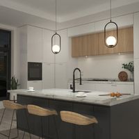 Designed with integrated LEDs, Branchburg Mini meshes with modern, urban, and industrial decors. Its matte black finish and frosted glass globe are equally aesthetic in colorful or subdued environments. Installed above counters, kitchen islands, or vanities, it complements its surroundings while also adding a dash of contrast. Featuring 950 lumens, this pendant can be easily adjusted with an LED-compatible dimmer. And when installing the luminaire, you can choose between 3 color temperatures ran