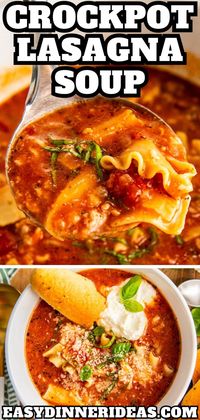 Hearty, spicy, and loaded with savory Italian sausage, this easy crockpot lasagna soup is the ultimate comfort food. With a rich tomato broth, tender noodles and gooey mozzarella cheese, this cozy meal is guaranteed to be a new family favorite!