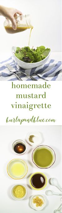 an easy mustard vinaigrette recipe that's perfect to make and keep on hand in the refrigerator. perfect for salads and marinades.