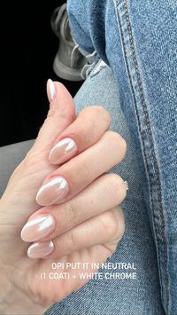 1 coat Opi Put it in Neutral + white chrome