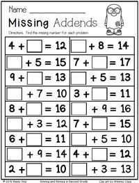 Free Halloween math--missing addends