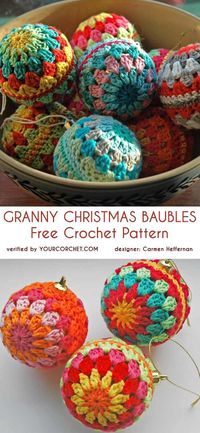 #freecrochepatterns easy baubles quick Christmas gift idea