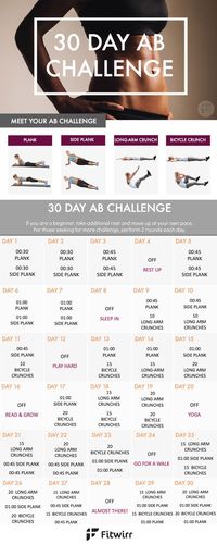 Banish your stomach fat with this 30 Day Ab Challenge. This 30 day ab workout challenge is designed to strengthen your core and tone your stomach. Give this ab challenge a try.