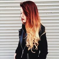 Beautiful Red to Blonde Ombre Hairstyle