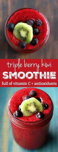 This triple berry smoothie is full of antioxidants and vitamin c to help keep you healthy this winter!