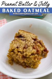 You’ll love how this easy peanut butter and jelly oatmeal bake comes together in just one bowl. Plus, it’s made with simple ingredients like quick oats, creamy peanut butter, sweet jelly, eggs and a little sugar. This dish is packed with whole grains making it a healthy breakfast. It heats up well in the microwave, so it’s a great meal prep breakfast option.