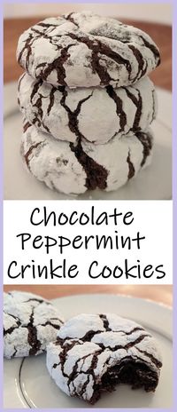 Chocolate Peppermint Crinkle Cookies | But First, Cookies