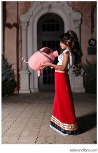 DIY Handmade Halloween Costume of Maria and her Chuy from the movie Book of Life