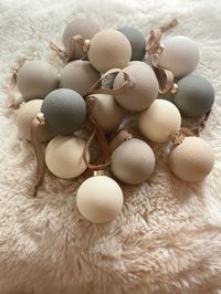 Modern Rustic Matte Textured Christmas Ornaments Neutral - Etsy