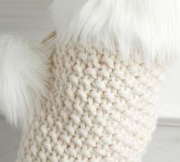 Knit Stocking with Faux Fur Trim | Pottery Barn