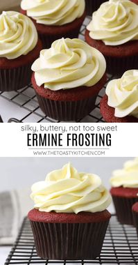 Ermine frosting, also known as boiled milk frosting or flour frosting, is a silky, lightly sweetened frosting that's cooked on the stovetop. Its mild, buttery flavor is the perfect finishing touch for your next batch of cupcakes.Adapted from: Wilton's Easy Ermine Frosting