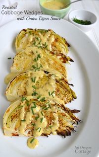 Think you don't like cabbage? I promise you'll change your mind if you take a few minutes to make this yummy roasted cabbage with onion dijon sauce (hint: it's great without the sauce, too!)