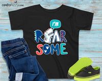 Dinosaur Trex Roarsome Tshirt - Roar-Some Tyrannosaurus Rex T-shirt - Dinosaur Party Shirt - Funny Dino Pun Shirts - Kids Wild Dino Tee - Toddler Girl Boy