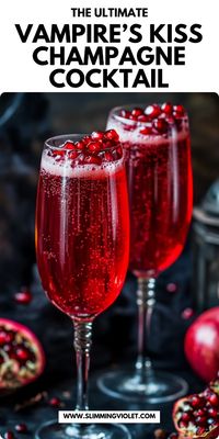 Indulge in a vampire’s kiss champagne cocktail that’s both seductive and spooky. This dark and bubbly drink is a perfect choice for adding a touch of intrigue to your Halloween festivities. Check out the recipe and save this pin for a Halloween cocktail that’s to die for!