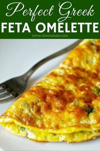 Greek Omelette with Feta Cheese and Fresh Mint