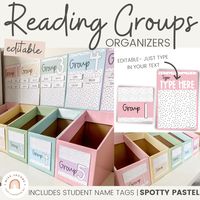 Keep your guided reading groups visible and organised for both yourself and your students by using these rainbow, Spotty Pastels themed Reading Group Posters and Book Box Labels. Completely customizable - just add in your own text to create personalized reading group names for your class. $$ SAVE $$ and grab this res