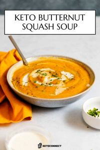 It’s sweater weather, guys! That means it’s time for cozy soups to warm you up on cold days. This keto butternut squash soup recipe is creamy, delicious, and low carb. Around this time of the year, you can probably find butternut squash at every single grocery store in the country. It’s a seasonal vegetable welcomed around the fall and throughout winter. If you're looking to make low carb butternut squash soup this fall, this is the best recipe for keto butternut squash soup!