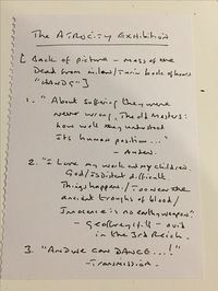 Notes for the contents of the back of the memorial card