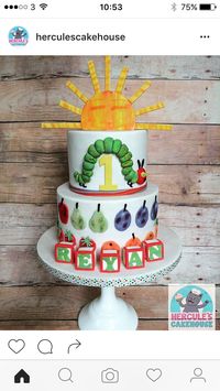 The Very Hungry Caterpillar cake