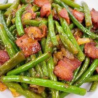 Bacon and Green Beans feature image close up