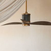 60" Hinkley Merrick LED Damp Brass Driftwood 3-Blade Smart Ceiling Fan - #464E7 | Lamps Plus